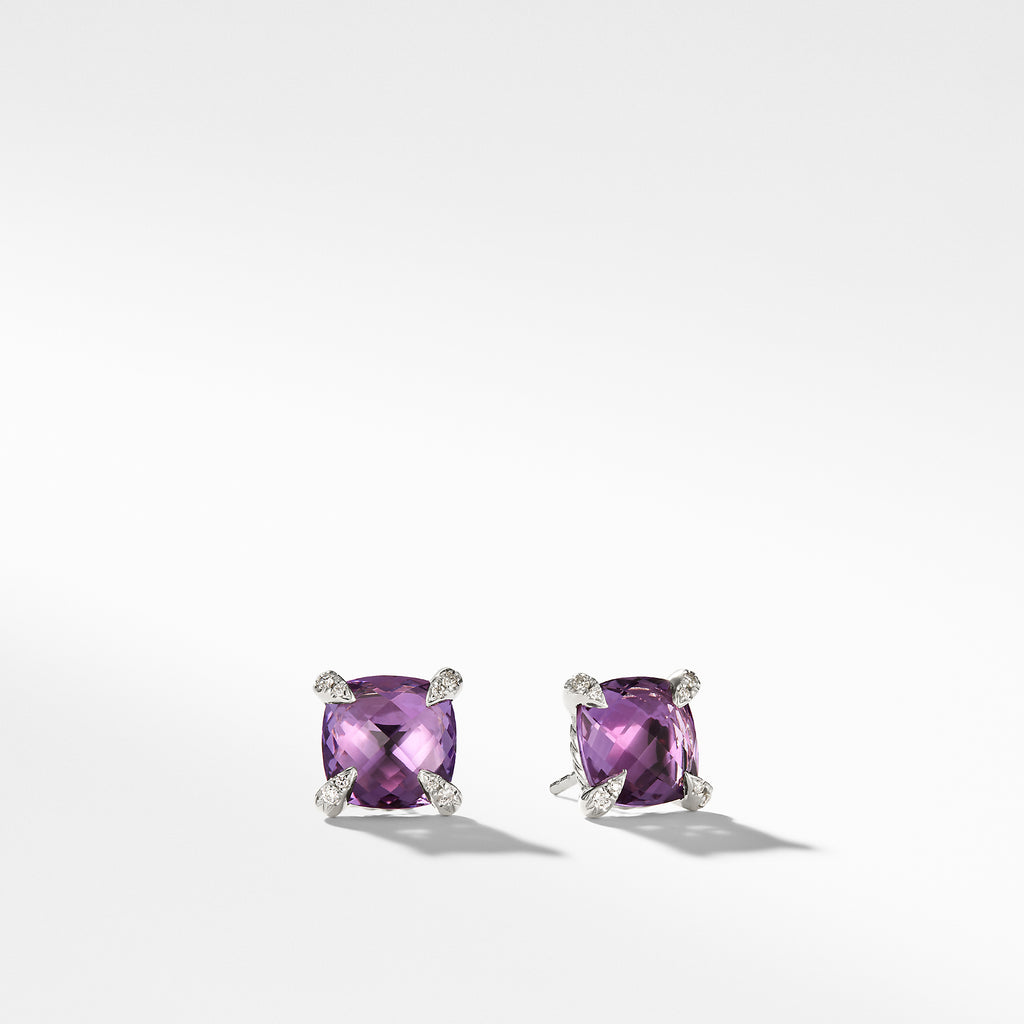 Earrings with Amethyst and Diamonds