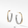 Crossover Medium Hoop Earrings with 18K Yellow Gold