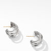 Crossover Shrimp Earrings with Pavé Diamonds