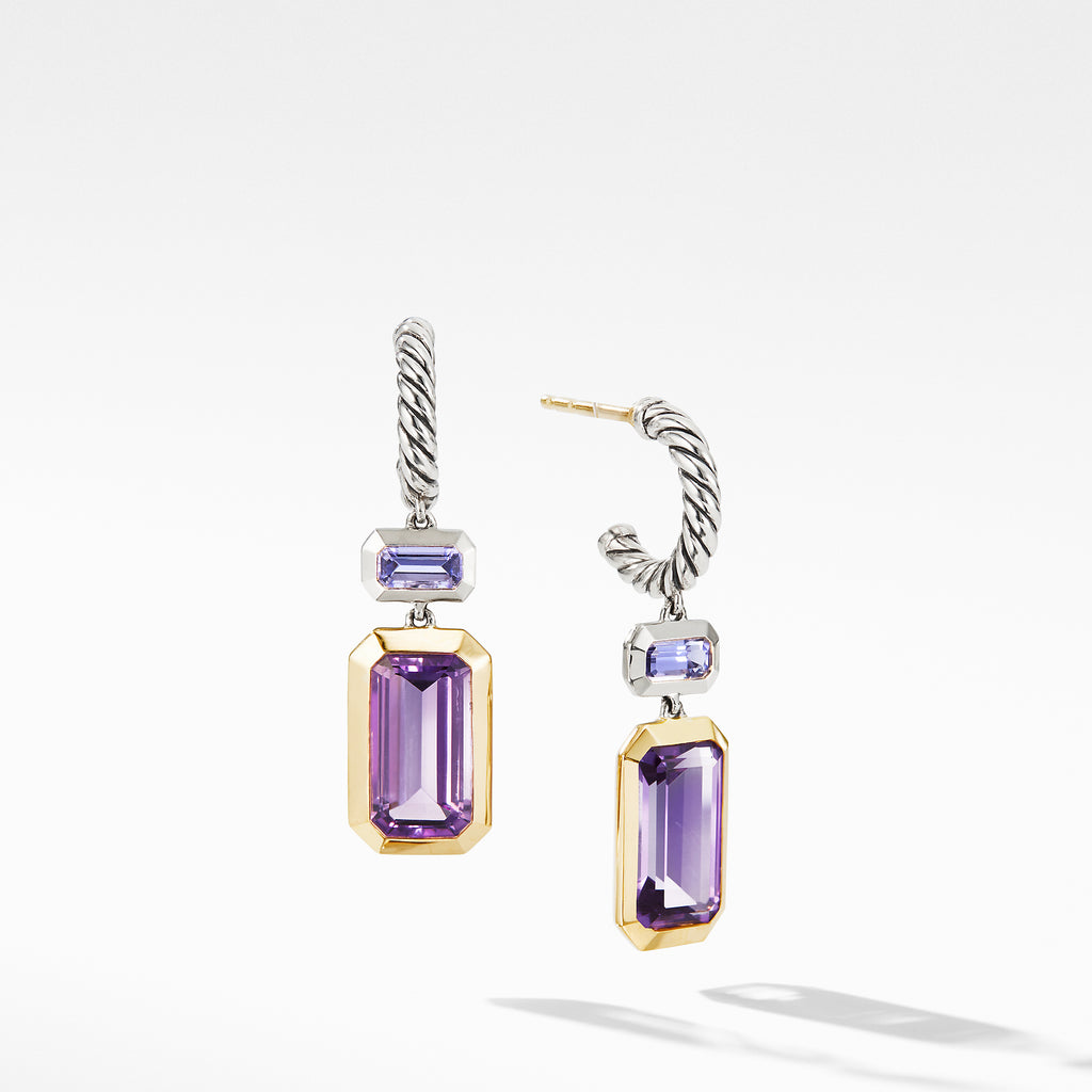 Novella Drop Earrings with Amethyst and 18K Yellow Gold