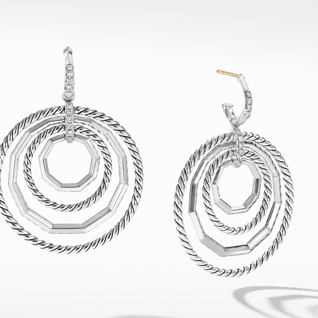 Stax Large Drop Earrings with Diamonds
