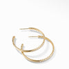 Medium Hoop Earrings in 18K Yellow Gold with Pavé Diamonds