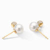 Solari Stud Earrings in 18K Yellow Gold with Pearls and Diamonds