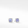 Petite Chatelaine® Pavé Bezel Stud Earrings in 18K White Gold with Tanzanite