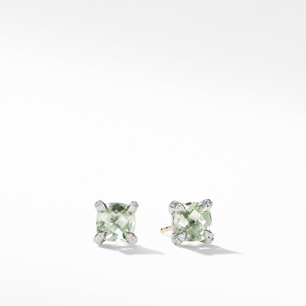 The Châtelaine® Collection Stud Earrings with Prasiolite and Diamonds