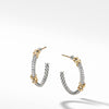 Petite Helena Wrap Hoop Earrings in Sterling Silver with 18K Yellow Gold and Pavé Diamonds