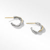 Petite Infinity Huggie Hoop Earrings in Sterling Silver with 14K Yellow Gold