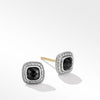 Petite Albion® Stud Earrings in Sterling Silver with Black Onyx and Pavé Diamonds