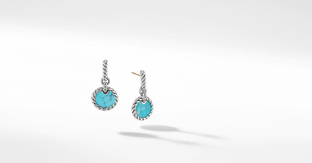 DY Elements® Drop Earrings with Turquoise and Pavé Diamonds