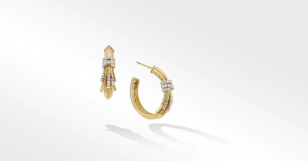 Angelika™ Hoop Earrings in 18K Yellow Gold with Pavé Diamonds