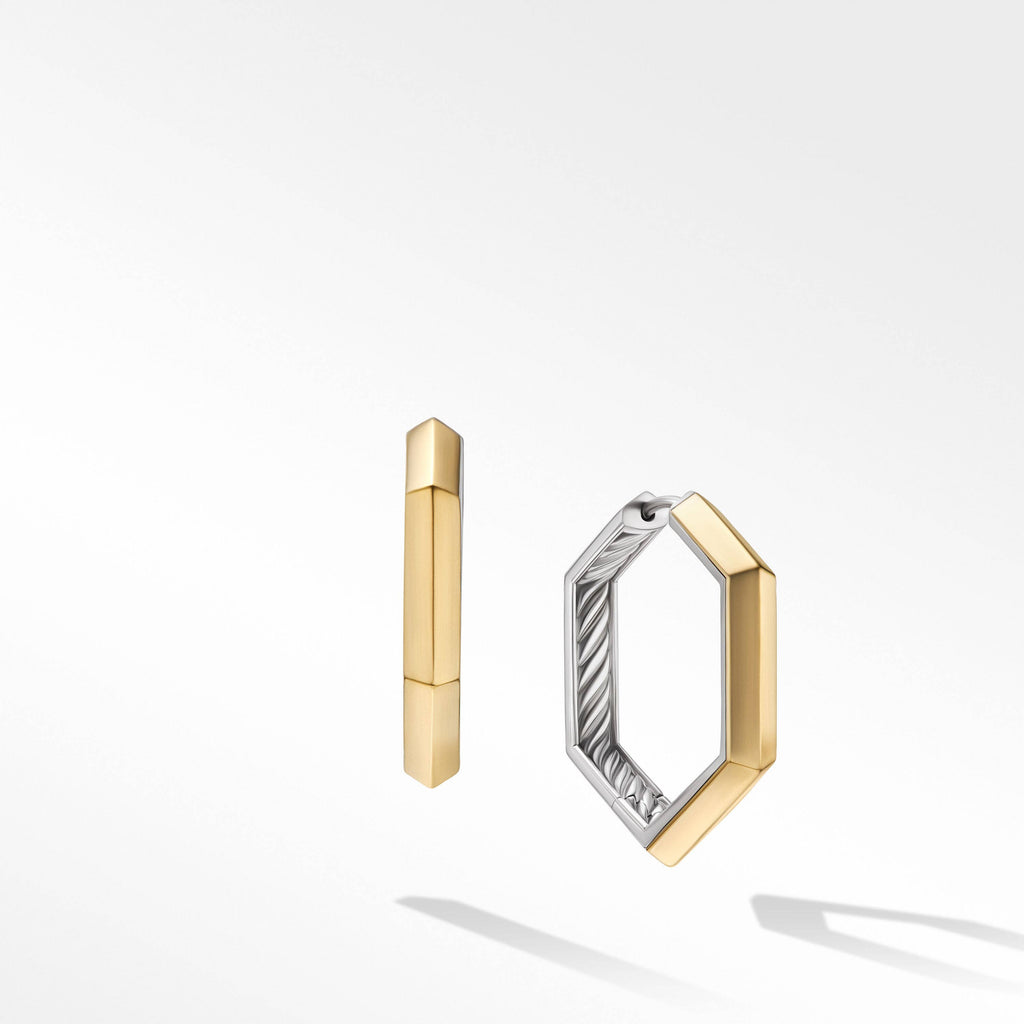 Carlyle™ Hoop Earrings in Sterling Silver with 18K Yellow Gold