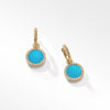 Petite DY Elements® Drop Earrings in 18K Yellow Gold with Turquoise and Pavé Diamonds