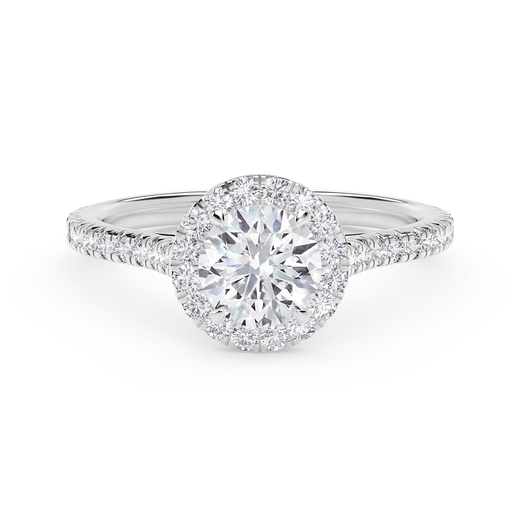 De Beers Forevermark 0.51ct Diamond Engagement Ring with Diamond Halo