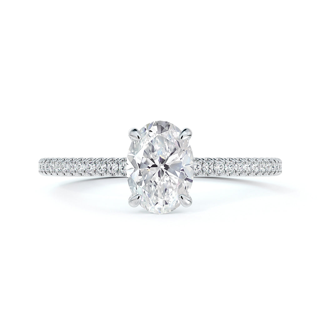 De Beers Forevermark Portfolio by De Beers Forevermark Diamond Halo Pave  Band Engagement Ring (1/2 ct. t.w.) in 14k Gold | Hawthorn Mall