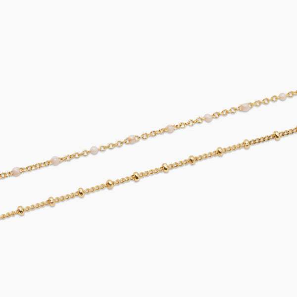 Capri Layer Necklace, Yellow/Ivory Pearlized Enamel