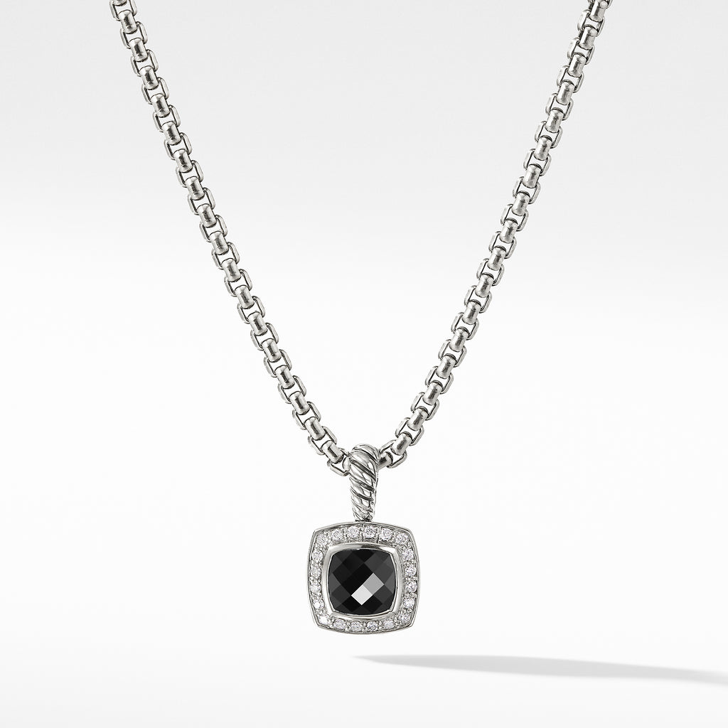 Petite Albion® Pendant Necklace with Black Onyx and Diamonds