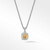Petite Albion® Pendant Necklace in Sterling Silver with Citrine and Pavé Diamonds