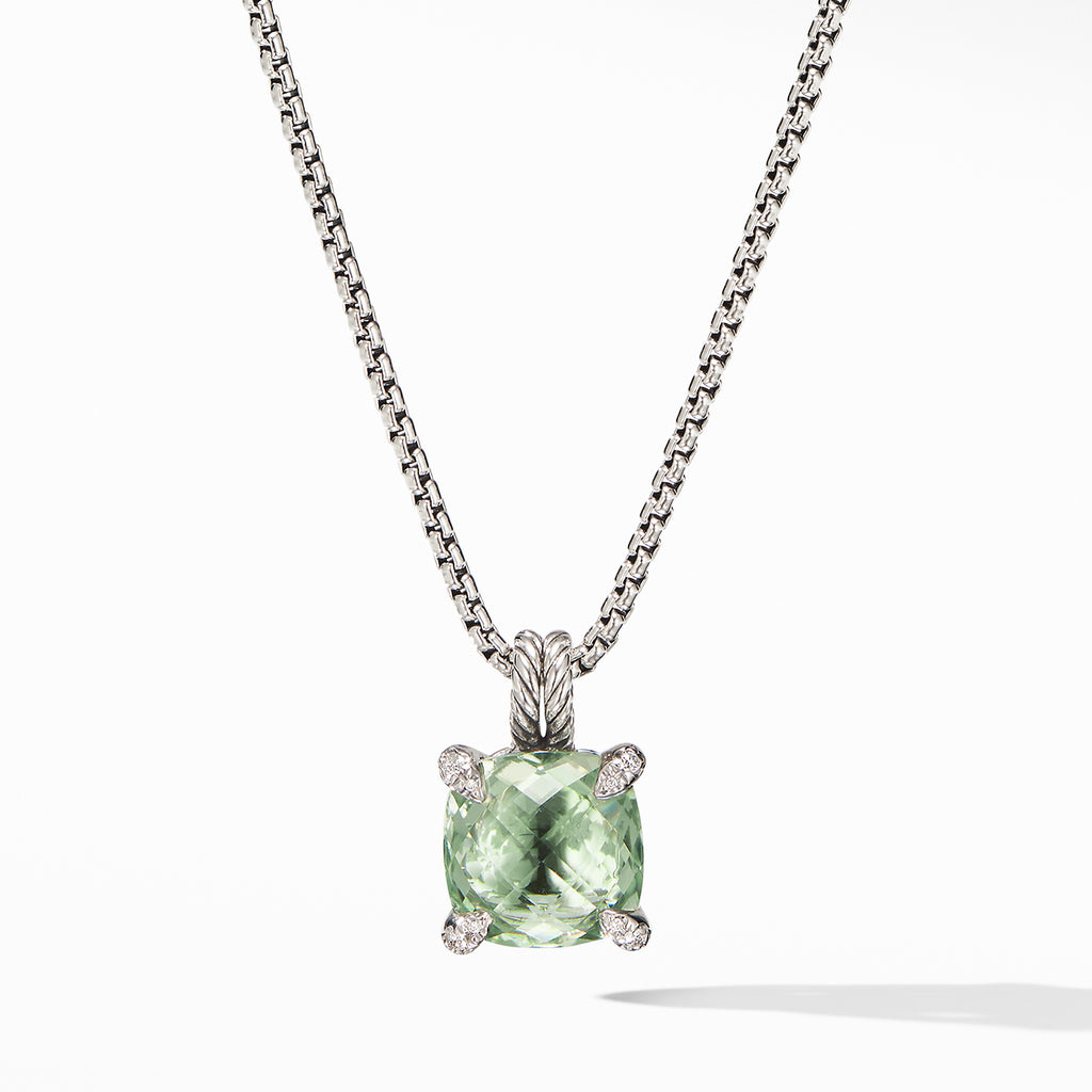 Chatelaine® Pendant Necklace with Prasiolite and Diamonds