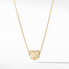 Le Petit Coeur Sculpted Heart Chain Necklace with Diamonds in 18K Gold