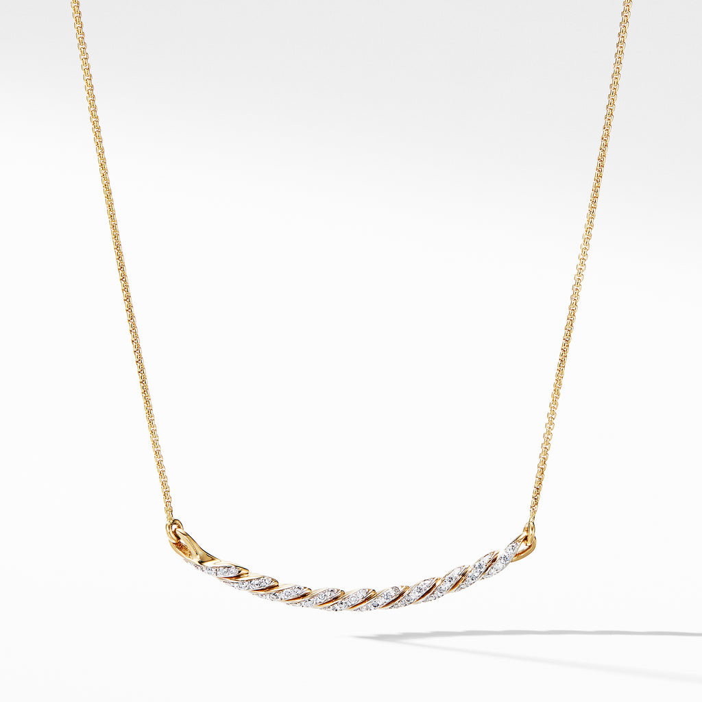 Paveflex Station Necklace with Diamonds in 18K Gold