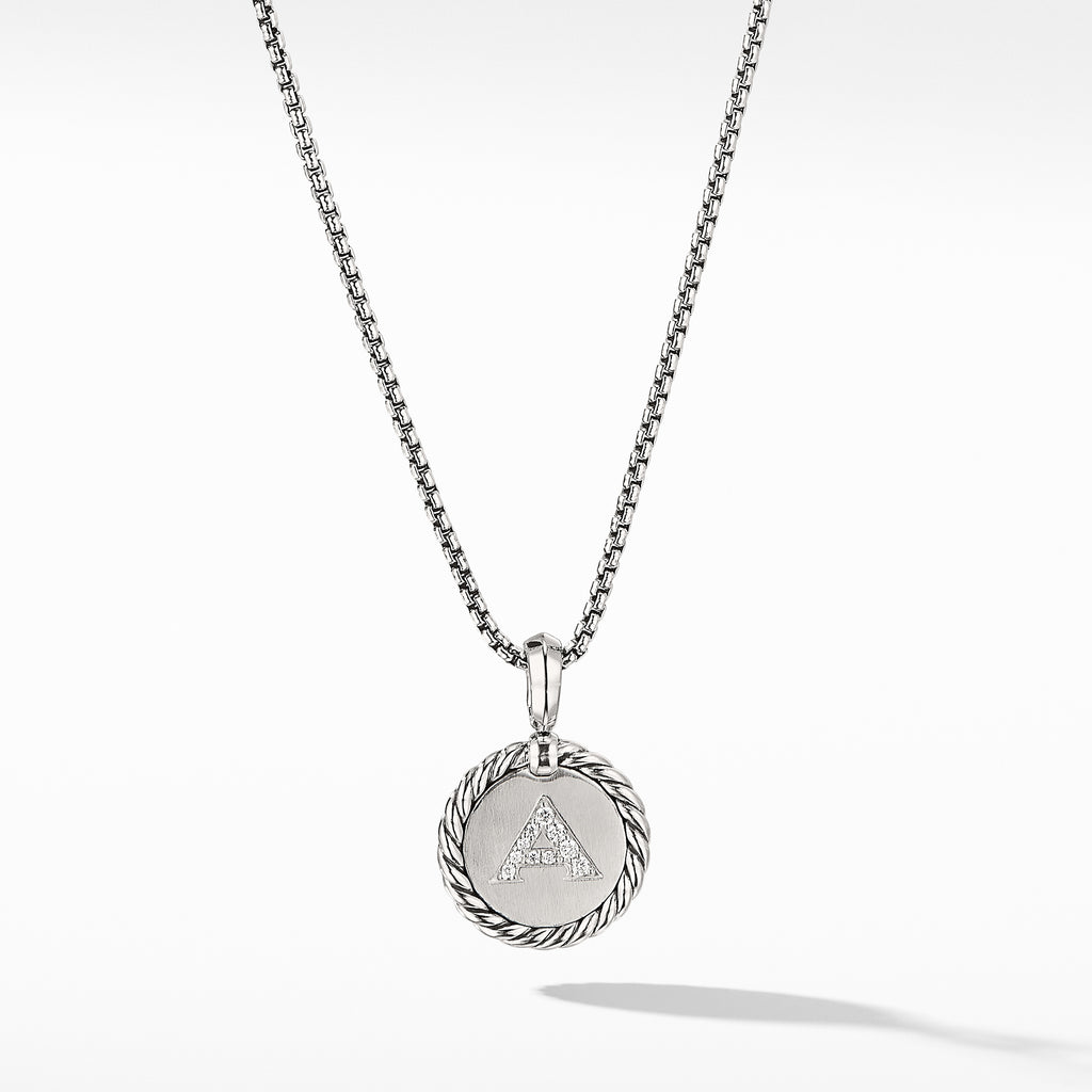 Initial Charm Necklace with Diamonds
