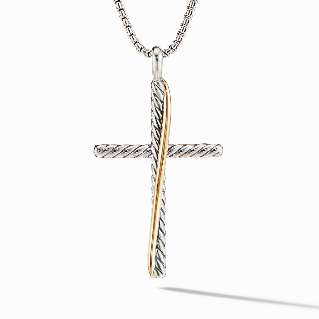 Crossover XL Cross Necklace with 18K Yellow Gold