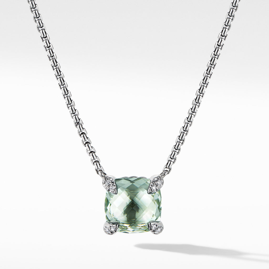 The Châtelaine® Collection Pendant Necklace with Prasiolite and Diamonds