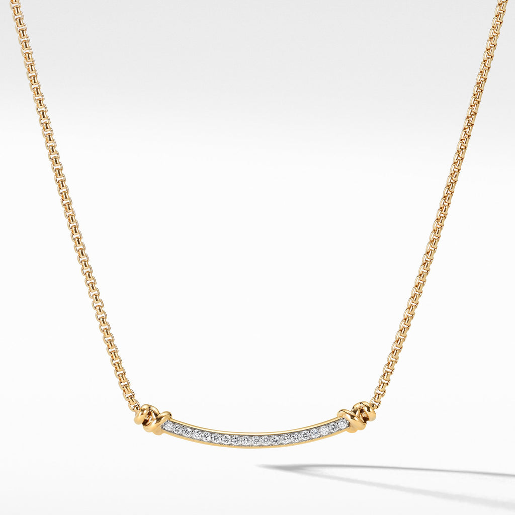 Petite Helena Station Necklace in 18K Yellow Gold with Diamonds