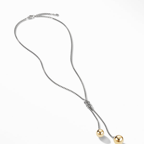 The Solari Collection Knot Necklace with 18K Yellow Gold Domes and Pavé Diamonds