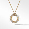 Pavé Crossover Pendant Necklace in 18K Yellow Gold with Diamonds
