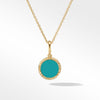 Cable Collectibles® Turquoise Enamel Charm Necklace with 18K Yellow Gold and Diamond