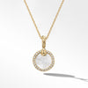 Petite DY Elements® Pendant Necklace in 18K Yellow Gold with Mother of Pearl and Pavé Diamonds