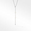 Pearl and Pavé Y Necklace in Sterling Silver with Diamonds