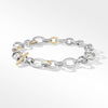 DY Mercer™ Chain Necklace in Sterling Silver with 18K Yellow Gold and Pavé Diamonds