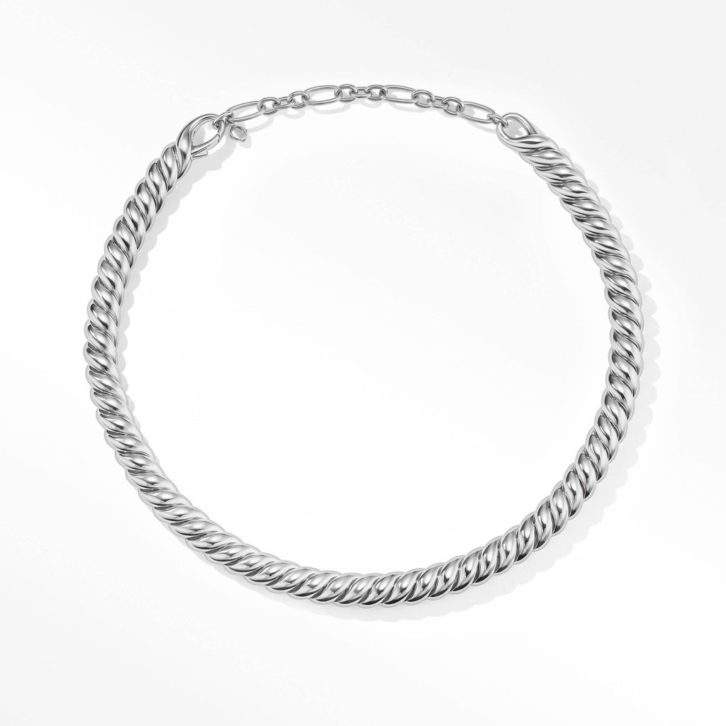 Sculpted Cable Necklace in Sterling Silver