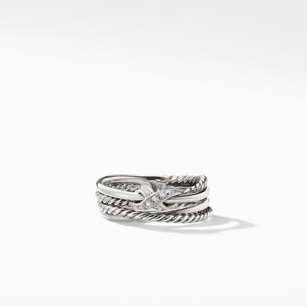 X Collection Ring with Diamonds