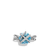 Cable Wrap Ring with Blue Topaz and Diamonds