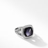 Albion® Ring with Black Orchid and Diamonds