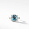 Chatelaine® Pave Bezel Ring with Hampton Blue Topaz and Diamonds