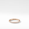 Cable Pavé Band Ring in 18K Rose Gold with Diamonds