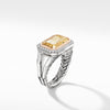 Novella Statement Ring with Champagne Citrine, Pavé Diamonds and 18K Rose Gold