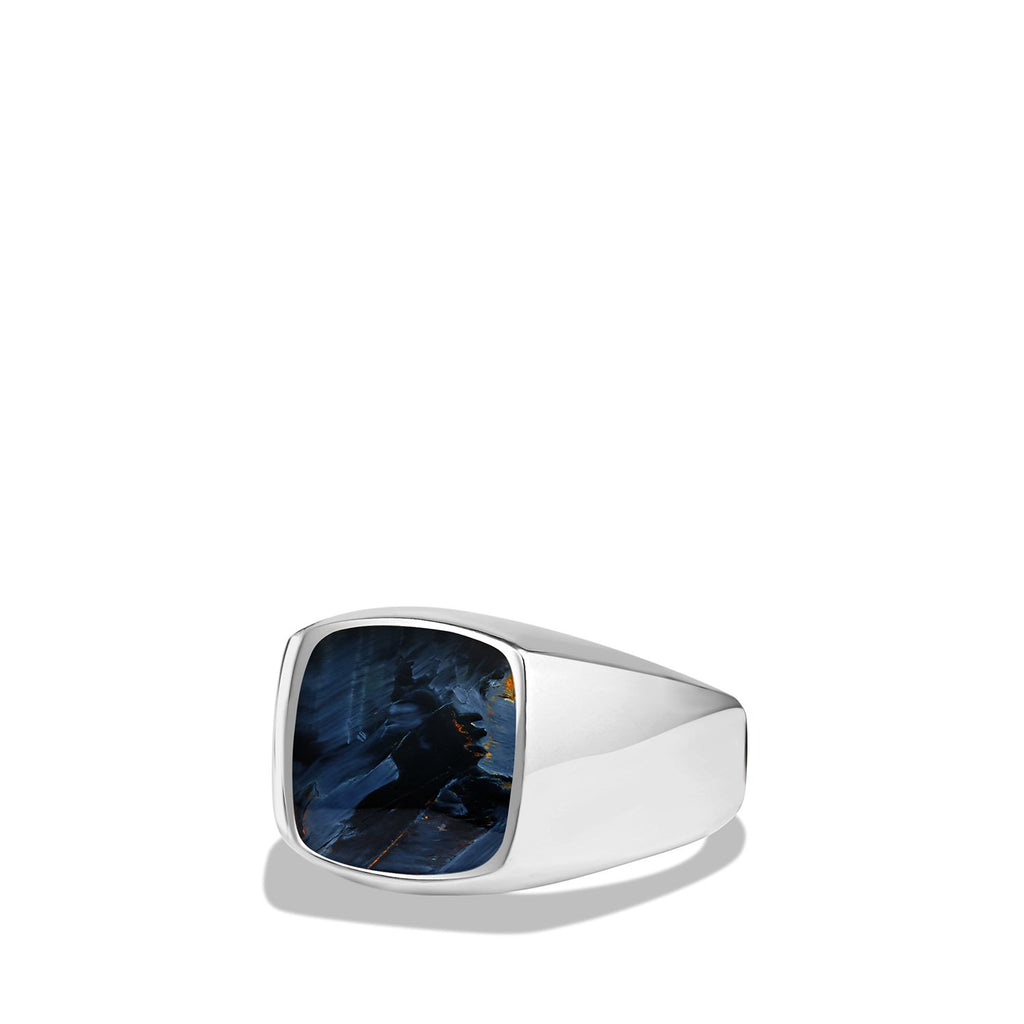 Exotic Stone Ring with Pietersite in Silver, 12mm