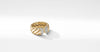 Sculpted Cable Ring in 18K Yellow Gold with Pavé Diamonds
