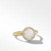 Petite DY Elements® Ring in 18K Yellow Gold with Mother of Pearl and Pavé Diamonds