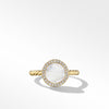Petite DY Elements® Ring in 18K Yellow Gold with Mother of Pearl and Pavé Diamonds