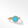 Petite DY Elements® Ring in 18K Yellow Gold with Turquoise and Pavé Diamonds