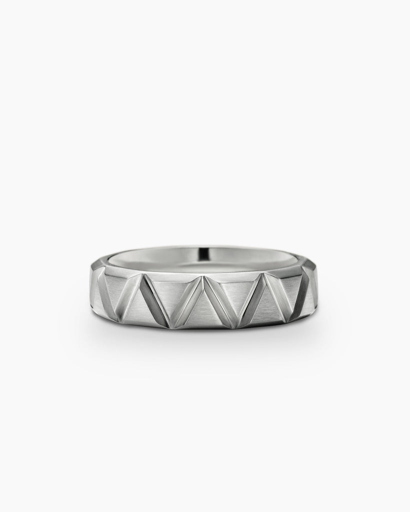 Faceted Triangle Band Ring