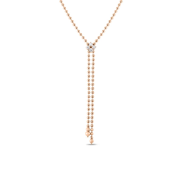 18K Rose Gold Diamond "Y" Necklace