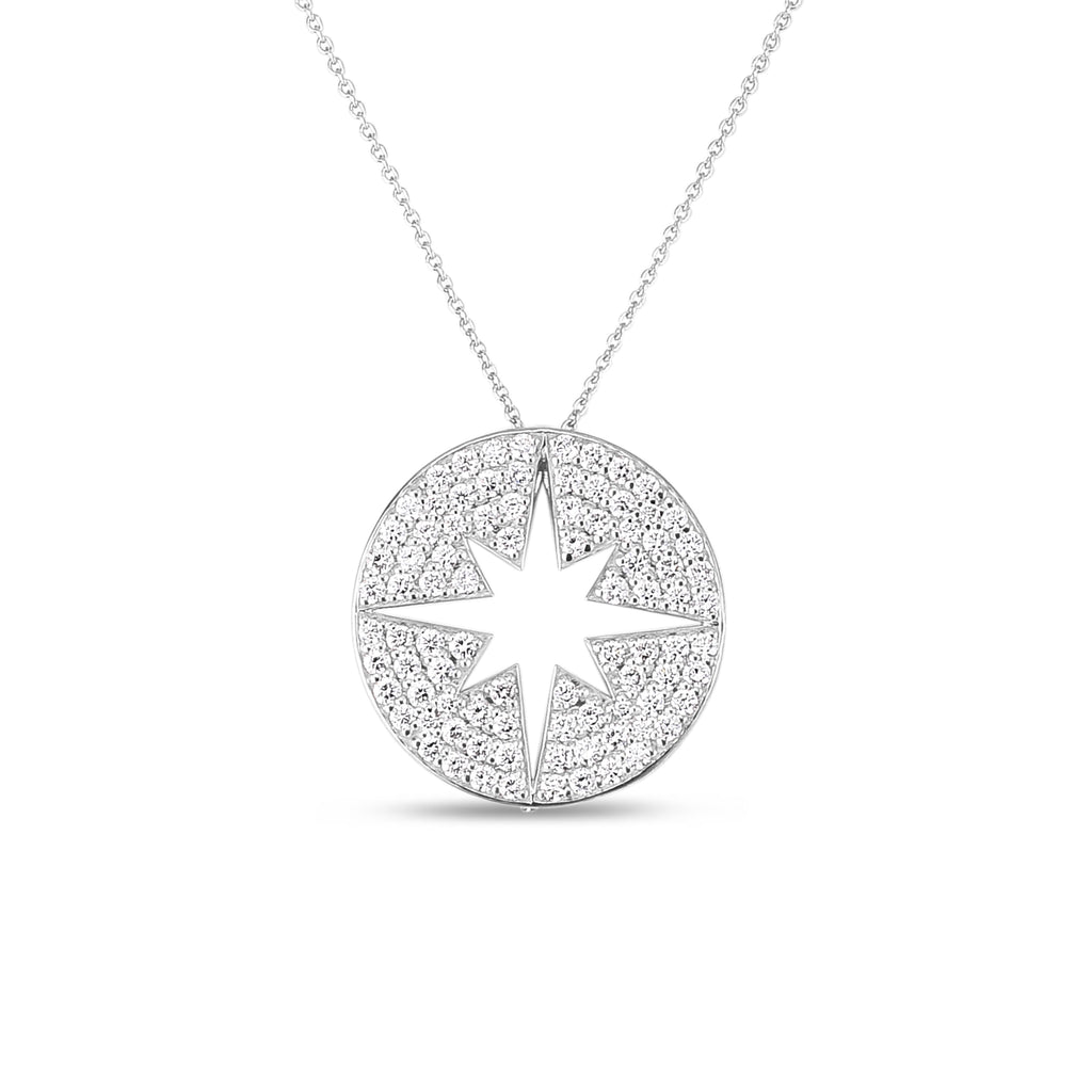 18K White Gold Tiny Treasures Diamond Starburst Necklace