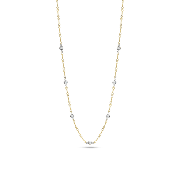 Roberto Coin 18K Gold &Amp; Diamond Pois Moi Luna 5 Station Necklace - 18K  White Gold 8882618AWCHX - Packouz Jewelers